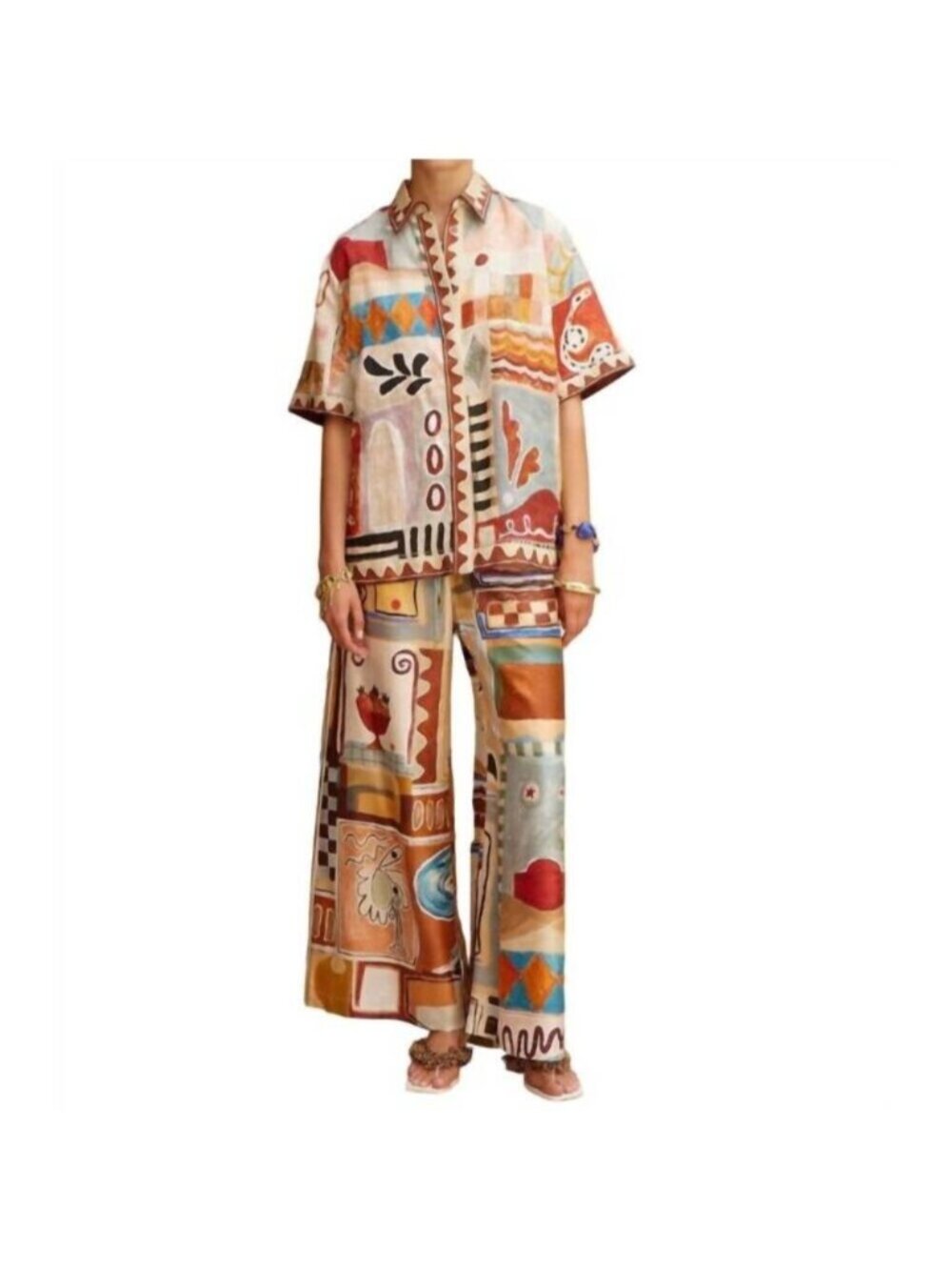 NEW ALEMAIS michelle linen shirt in multi